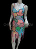 Pastel Rainbow Iridescent Multi-Color Patchwork Candy Sequin Latin Dance Dress