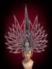 Black Mirror Tiled And Rhinestone Accented Spiky Halo Diva Headdress
