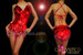 Jumbo Sequin Covered Metallic Red Halter Style Latin Dance Leotard