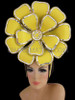 Burlesque Mirror Tile Trimmed Bright Yellow Flower Springtime Diva Headdress