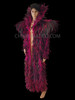 Sweepingly Dramatic Wicked Dark Fuchsia Raven Feather Drag Queen Coat