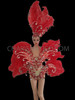 Red Ostrich Plumes With Floral Crystal Accented Diva's Cabaret Costume