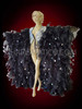 Black Organza Cabaret Magic Drag Queen Ruffle Wing Coat