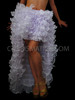 Floor Length Burlesque Shimmering White Satin Edged Organza Ruffled Tail Skirt