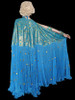 Gold Bead Accented Sequin Pleated Organza Wing Costume Set