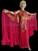 Diva's Red And Gold Sequin Pleated Organza Cabaret Wing Costume