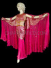 Diva's Red And Gold Sequin Pleated Organza Cabaret Wing Costume