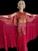 Diva's Red And Gold Sequin Pleated Organza Cabaret Wing Costume
