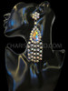 Rhinestone Cluster Accented Iridescent Teardrop Crystal Drag Queen's Chandelier Earrings