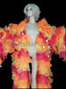 Orange Yellow Red Organza Ruffle Drag Queen Showtime Coat