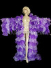 Two Tone Shimmering Purple Organza Drag Queen Ruffle Showtime Coat