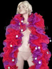 Luxurious Intense Purple And Fiery Red Shimmering Organza Ruffle Boa