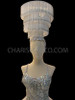 Shimmering White Bead Chandelier Cabaret  Tassels Headdress