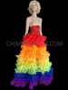 Red Sequin Under-Bust Corset LGBT Rainbow Ruffled Gay Pride Skirt