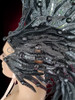 Mirror Tile And Crystal Embellished Black Feather Mohawk Diva Headdress