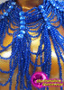 Royal Blue Beaded Diva's Gothic Necklace With Sapphire Crystal Stays