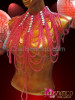 Glittering Red Beaded Diva's Gothic Necklace With Iridescent Crystal Stays