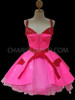 Red Accented Hot Pink Pvc Dollie Dress With Mesh Underskirt