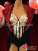 Red Trimmed Ringmaster Coat And Sequin Leotard Cher Burlesque Costume