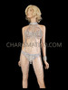 Silver Disco Sunshine Sequin Cage Bra And Thong Set