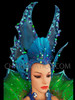 blue mermaid Drag costume with matching headdress & Collar