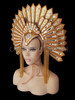 Exotic Falcon Styled Gold Glitter Mens Drag Queen Cabaret Headdress