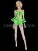 Neon Green Shiny Vinyl Madonna Inspired Corset Cage Dress
