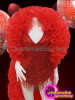 Red Sexy Beaded Fringe Leotard With Lush Organza Cabaret Boa