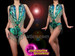 Emerald Embellished Sexy Peacock Iridescent Green Sequin Diva's O-Ring Leotard