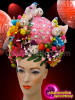 Lovebird Accented Pink Based Bridal Tropical Flower Diva Cabaret Headdress