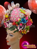 Lovebird Accented Pink Based Bridal Tropical Flower Diva Cabaret Headdress