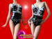 Hands On Hand-Print Black And Silver Dance Leotard From Burlesque