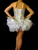 Metallic Sequin Silver Gaga Corset With Matching Organza Tutu Skirt