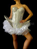 Metallic Sequin Silver Gaga Corset With Matching Organza Tutu Skirt