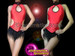 Red Keyhole Dance Dress With Black Beaded Fringe And Sequins