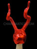 Turban Styled Metallic Wrapped Maleficent Inspired Red Horn Diva's Headdress