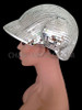 Futuristic Cabaret Shiny Reflective Crystal Silver Disco Mirror Ball Cap