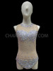 Showgirl's Sexy Nude Toned Crystal Accented Costume Base Dance Leotard