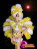 Yellow And White Boa Feather Brazilian Rio Carnival Costume Set