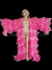 Two Shaded Pink Organza Ruffle Drag Queen Jumbo Sequin Coat