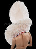 White Red  Sequin Feather  Headdress And Collar Set