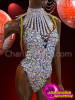 Iridescent Crystal Crusted Dance Leotard And Exotic Matching Choker Necklace