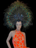 Large Peacock Showgirl Fan Headdress