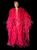 Fuchsia Tissue Organza Drag Queen Ruffle Coat