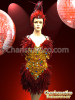 Red Pheonix Feather Fancy Latin Burlesque Dress