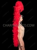 Red Tall Feather Boa Showgirl's Headdress