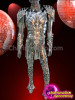 Complete Silver Mirror Tiled Futuristic Armor Like Diva Men's Costume