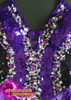 Sexy Purple Fringe Crystal Sequin Halter Style Latin Dance Dress