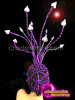 Openwork Purple Sequin Capped Silver Spiked Diva Showgirl's Cabaret Headdress