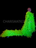 Neon Green Organza Drag Queen Ruffle Coat With Tail